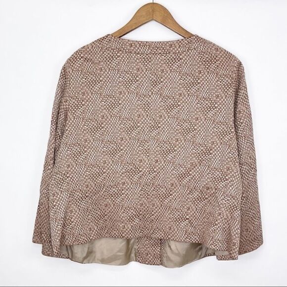 Lafayette 148 Crop Blazer Brown Print Size 18 - Picture 5 of 11